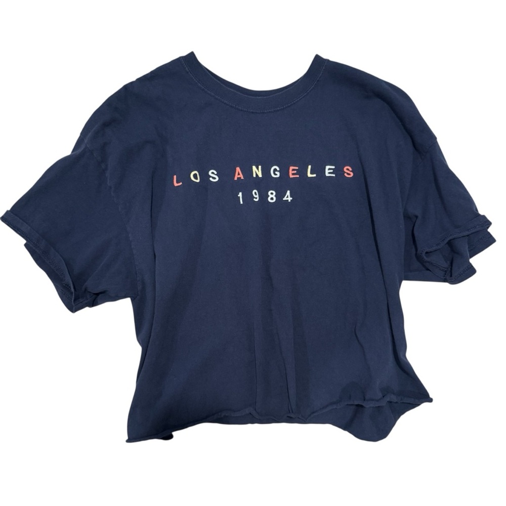 John Galt Navy Cropped Los Angeles Tee Size L